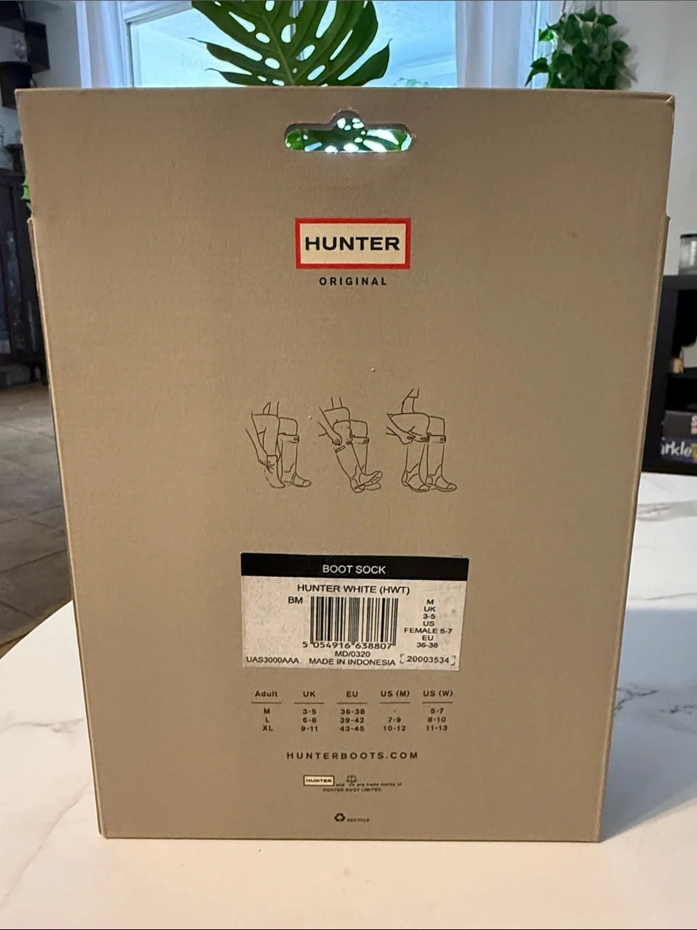 Hunter Cream Fold-Over Boot Socks with Logo